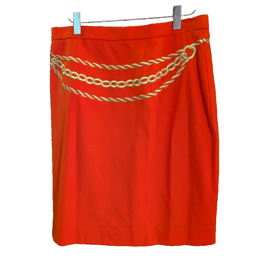 Escada by Margaretha Ley Red Wool Skirt Size 40/8‎ Vintage NOS NWT